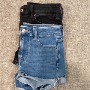 American Eagle Outfitters Black and Blue Jean Shorts